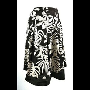 Chicos Womens Skirt Brown A Line Fit Flare Pleated